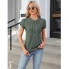 imageBlooming Jelly Womens Dressy Casual Blouses Business Work Tops Summer Short Sleeve Shirts Crew Neck Waffle Kint TshirtsArmy Green
