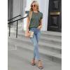 imageBlooming Jelly Womens Dressy Casual Blouses Business Work Tops Summer Short Sleeve Shirts Crew Neck Waffle Kint TshirtsArmy Green