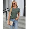 imageBlooming Jelly Womens Dressy Casual Blouses Business Work Tops Summer Short Sleeve Shirts Crew Neck Waffle Kint TshirtsArmy Green