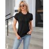 imageBlooming Jelly Womens Dressy Casual Blouses Business Work Tops Summer Short Sleeve Shirts Crew Neck Waffle Kint TshirtsBlack