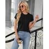 imageBlooming Jelly Womens Dressy Casual Blouses Business Work Tops Summer Short Sleeve Shirts Crew Neck Waffle Kint TshirtsBlack
