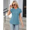 imageBlooming Jelly Womens Dressy Casual Blouses Business Work Tops Summer Short Sleeve Shirts Crew Neck Waffle Kint TshirtsBlue