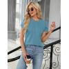 imageBlooming Jelly Womens Dressy Casual Blouses Business Work Tops Summer Short Sleeve Shirts Crew Neck Waffle Kint TshirtsBlue