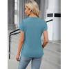 imageBlooming Jelly Womens Dressy Casual Blouses Business Work Tops Summer Short Sleeve Shirts Crew Neck Waffle Kint TshirtsBlue