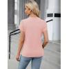 imageBlooming Jelly Womens Dressy Casual Blouses Business Work Tops Summer Short Sleeve Shirts Crew Neck Waffle Kint TshirtsCoral