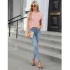 imageBlooming Jelly Womens Dressy Casual Blouses Business Work Tops Summer Short Sleeve Shirts Crew Neck Waffle Kint TshirtsCoral