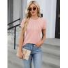 imageBlooming Jelly Womens Dressy Casual Blouses Business Work Tops Summer Short Sleeve Shirts Crew Neck Waffle Kint TshirtsCoral
