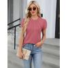 imageBlooming Jelly Womens Dressy Casual Blouses Business Work Tops Summer Short Sleeve Shirts Crew Neck Waffle Kint TshirtsPink