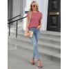 imageBlooming Jelly Womens Dressy Casual Blouses Business Work Tops Summer Short Sleeve Shirts Crew Neck Waffle Kint TshirtsPink