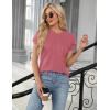 imageBlooming Jelly Womens Dressy Casual Blouses Business Work Tops Summer Short Sleeve Shirts Crew Neck Waffle Kint TshirtsPink