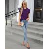 imageBlooming Jelly Womens Dressy Casual Blouses Business Work Tops Summer Short Sleeve Shirts Crew Neck Waffle Kint TshirtsPurple