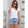 imageBlooming Jelly Womens Dressy Casual Blouses Business Work Tops Summer Short Sleeve Shirts Crew Neck Waffle Kint TshirtsWhite