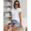 imageBlooming Jelly Womens Dressy Casual Blouses Business Work Tops Summer Short Sleeve Shirts Crew Neck Waffle Kint TshirtsWhite