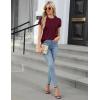 imageBlooming Jelly Womens Dressy Casual Blouses Business Work Tops Summer Short Sleeve Shirts Crew Neck Waffle Kint TshirtsWine Red