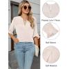 imageBlooming Jelly Womens Dressy Casual Blouses Business Work Tops Summer Tunic 34 Length Sleeve V Neck Shirts Trend OutfitsApricot