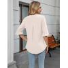 imageBlooming Jelly Womens Dressy Casual Blouses Business Work Tops Summer Tunic 34 Length Sleeve V Neck Shirts Trend OutfitsApricot