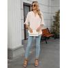 imageBlooming Jelly Womens Dressy Casual Blouses Business Work Tops Summer Tunic 34 Length Sleeve V Neck Shirts Trend OutfitsApricot