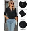 imageBlooming Jelly Womens Dressy Casual Blouses Business Work Tops Summer Tunic 34 Length Sleeve V Neck Shirts Trend OutfitsBlack