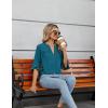 imageBlooming Jelly Womens Dressy Casual Blouses Business Work Tops Summer Tunic 34 Length Sleeve V Neck Shirts Trend OutfitsTurquoise