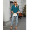 imageBlooming Jelly Womens Dressy Casual Blouses Business Work Tops Summer Tunic 34 Length Sleeve V Neck Shirts Trend OutfitsTurquoise