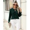 imageBlooming Jelly Womens Dressy Casual Blouses Business Work Tops Tie Front Long Sleeve Shirts 2025 Fall OutfitsDark Green