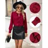 imageBlooming Jelly Womens Dressy Casual Blouses Business Work Tops Tie Front Long Sleeve Shirts 2025 Fall OutfitsWine Red
