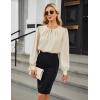imageBlooming Jelly Womens Dressy Casual Blouses Satin Long Sleeve Shirts Pleated Business Tops Trendy Fall OutfitsApricot