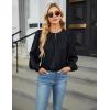 imageBlooming Jelly Womens Dressy Casual Blouses Satin Long Sleeve Shirts Pleated Business Tops Trendy Fall OutfitsBlack