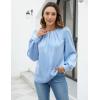 imageBlooming Jelly Womens Dressy Casual Blouses Satin Long Sleeve Shirts Pleated Business Tops Trendy Fall OutfitsBlue