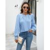 imageBlooming Jelly Womens Dressy Casual Blouses Satin Long Sleeve Shirts Pleated Business Tops Trendy Fall OutfitsBlue