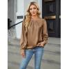 imageBlooming Jelly Womens Dressy Casual Blouses Satin Long Sleeve Shirts Pleated Business Tops Trendy Fall OutfitsCamel