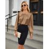 imageBlooming Jelly Womens Dressy Casual Blouses Satin Long Sleeve Shirts Pleated Business Tops Trendy Fall OutfitsCamel