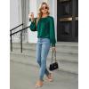imageBlooming Jelly Womens Dressy Casual Blouses Satin Long Sleeve Shirts Pleated Business Tops Trendy Fall OutfitsDark Green