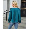 imageBlooming Jelly Womens Dressy Casual Blouses Satin Long Sleeve Shirts Pleated Business Tops Trendy Fall OutfitsTeal
