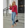imageBlooming Jelly Womens Dressy Casual Blouses Satin Long Sleeve Shirts Pleated Business Tops Trendy Fall OutfitsWine Red
