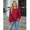 imageBlooming Jelly Womens Dressy Casual Blouses Satin Long Sleeve Shirts Pleated Business Tops Trendy Fall OutfitsWine Red