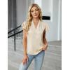 imageBlooming Jelly Womens Dressy Casual Blouses V Neck Ruffle Short Sleeve Dress Shirts Business Casual Pleat 2025 TopsApricot