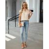 imageBlooming Jelly Womens Dressy Casual Blouses V Neck Ruffle Short Sleeve Dress Shirts Business Casual Pleat 2025 TopsApricot