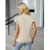 imageBlooming Jelly Womens Dressy Casual Blouses V Neck Ruffle Short Sleeve Dress Shirts Business Casual Pleat 2025 TopsApricot