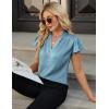 imageBlooming Jelly Womens Dressy Casual Blouses V Neck Ruffle Short Sleeve Dress Shirts Business Casual Pleat 2025 TopsBaby Blue