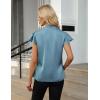 imageBlooming Jelly Womens Dressy Casual Blouses V Neck Ruffle Short Sleeve Dress Shirts Business Casual Pleat 2025 TopsBaby Blue