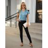 imageBlooming Jelly Womens Dressy Casual Blouses V Neck Ruffle Short Sleeve Dress Shirts Business Casual Pleat 2025 TopsBaby Blue
