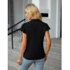 imageBlooming Jelly Womens Dressy Casual Blouses V Neck Ruffle Short Sleeve Dress Shirts Business Casual Pleat 2025 TopsBlack