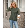 imageBlooming Jelly Womens Dressy Casual Business Blouse Lace Long Sleeve Pleated Tops Waffle Knit Work Shirt Fall OutfitArmy Green