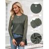 imageBlooming Jelly Womens Dressy Casual Business Blouse Lace Long Sleeve Pleated Tops Waffle Knit Work Shirt Fall OutfitArmy Green