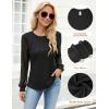 imageBlooming Jelly Womens Dressy Casual Business Blouse Lace Long Sleeve Pleated Tops Waffle Knit Work Shirt Fall OutfitBlack