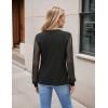 imageBlooming Jelly Womens Dressy Casual Business Blouse Lace Long Sleeve Pleated Tops Waffle Knit Work Shirt Fall OutfitBlack