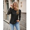 imageBlooming Jelly Womens Dressy Casual Business Blouse Lace Long Sleeve Pleated Tops Waffle Knit Work Shirt Fall OutfitBlack