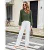 imageBlooming Jelly Womens Dressy Casual Long Sleeve Top V Neck Work Blouse Scalloped Business Shirts Fall Clothes 2024Army Green