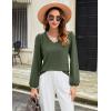 imageBlooming Jelly Womens Dressy Casual Long Sleeve Top V Neck Work Blouse Scalloped Business Shirts Fall Clothes 2024Army Green
